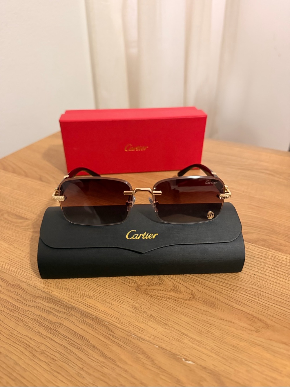 Cartier Sunglasses with Brown Gradient Lenses